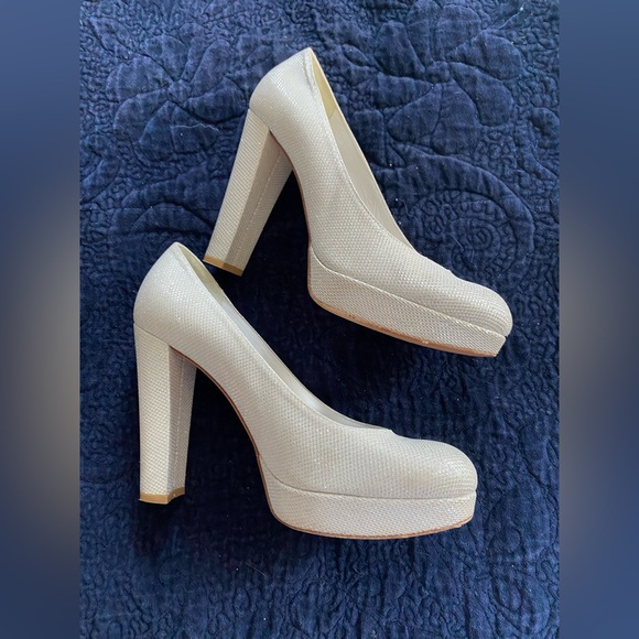 Stuart Weitzman white sparkle heels platform wedding - Picture 4 of 5